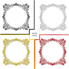 Frame, in vintage style with elements of ornament, art.