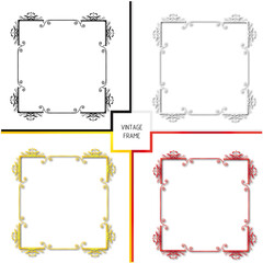 Frame, in vintage style with elements of ornament, art.