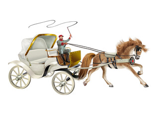 transport, cheval, roux, calèche, antique, vieux, roue, illustration, classique, conception, carrosse, chariot, voyage, carriole, jouet - obrazy, fototapety, plakaty