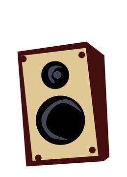 Stylized image of the speaker system. Vector image for prints, poster and illustrations.