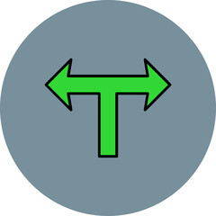 Fototapeta premium T Junction Multicolor Circle Filled Line Icon