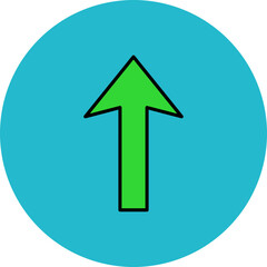Up Arrow Multicolor Circle Filled Line Icon