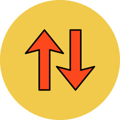 Up Down Multicolor Circle Filled Line Icon