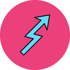 Zigzag Multicolor Circle Filled Line Icon