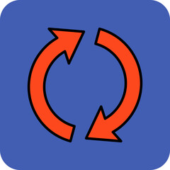 Circular Multicolor Round Corner Filled Line Icon