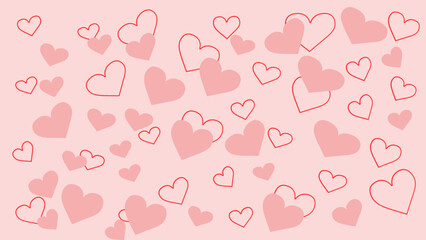 seamless pattern with pink hearts as a wallpaper