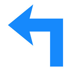 Turn Left Flat Icon