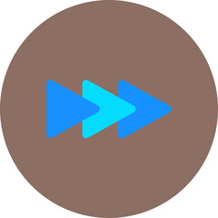 Fast Forward Multicolor Circle Flat Icon