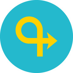 Obraz premium Curved Multicolor Circle Flat Icon