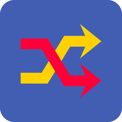 Shuffle Multicolor Round Corner Flat Icon