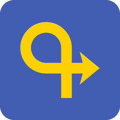 Obraz premium Curved Multicolor Round Corner Flat Icon