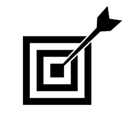 Success concept. Square target with arrow in the middle.