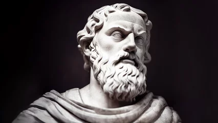 Foto op Canvas Illustration of the sculpture of Plato. The Greek philosopher. Plato is a central figure in the history of Ancient Greek philosophy. © TungYueh