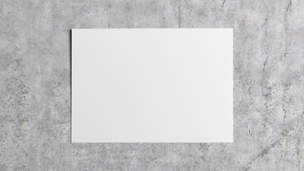 Blank sheet of paper mock up on the concrete background.