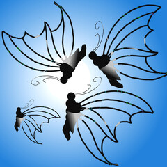 Beautiful Butterfly with whit & sky-blue background