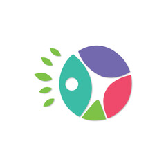 Color Kids logo vector icon illustration modern style