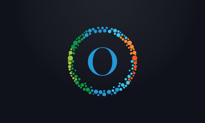 Dot circle logo and dot circle nutrition monogram vector design with dot circle symbol vector