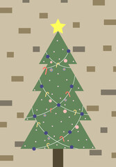 Star with Christmas tree
