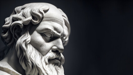 Fototapeta na wymiar Illustration of the sculpture of Socrates. The Greek philosopher. Socrates is a central figure in the history of Ancient Greek philosophy.