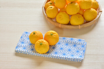 ゆず　てぬぐい