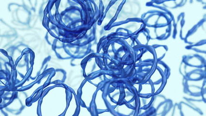 Spiral bacteria infection 3d illustration