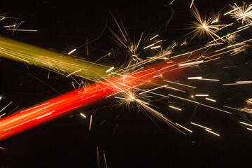 flames with sparks