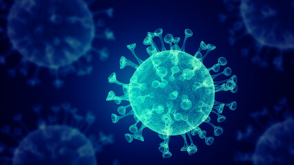 Corona virus and bacteria medical concept