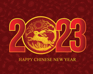 Chinese New Year 2023 rabbit zodiac background
