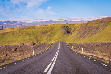 Landscape of the Ring Road near Mýrdalsjökull Glacier (iceland)