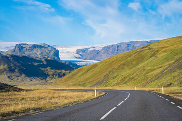 Landscape of the Ring Road near Mýrdalsjökull Glacier (iceland)