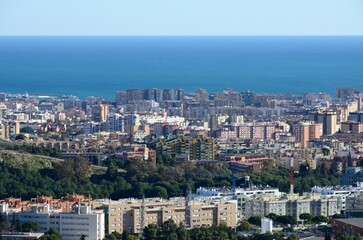Fototapeta na wymiar Vistas de Malaga desde la Cerro Atalaya, Puerto de la Torre, Malaga, Andalucia, España