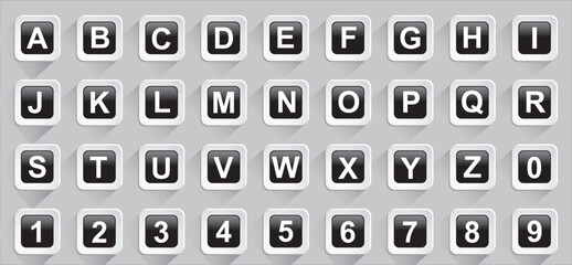 Alphabet and numbers collection vector