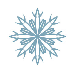 Blue snowflake vector clip-art.