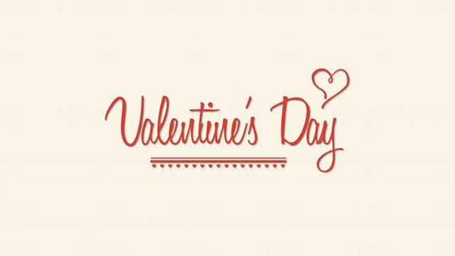 Valentines day with red hearts on white gradient, motion holidays, romantic and love style background