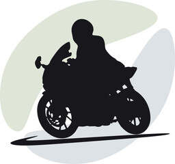 man with motorbike logo