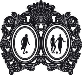 footballer set with frame