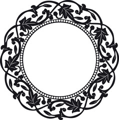 black and white frame with ornament