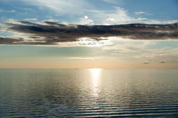 Gulf of Riga Sunset With Reflection