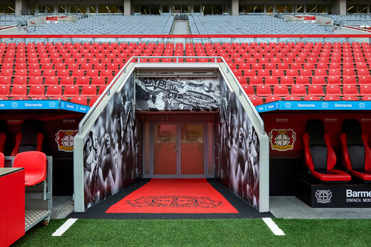 Exit onto the grounds at Bayarena - the official playground of FC Bayer Leverkusen