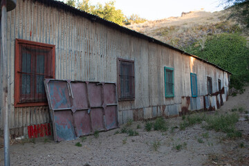 Picturesque typical construction in the town of Puerto Piramides, Peninsula Valdes, Chubut Province, Patagonia, Argentina.