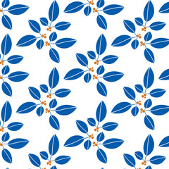 orange blue floral pattern