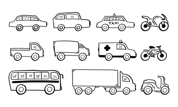Hand Drawn Vehicle or Transportation icon