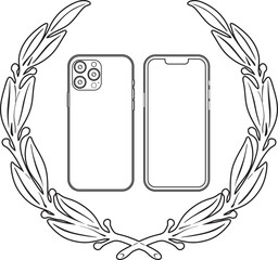 smartphone logo with frame vector design