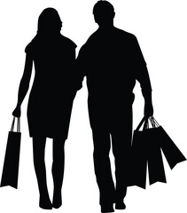 Shopping Silhouettes - transparent png
