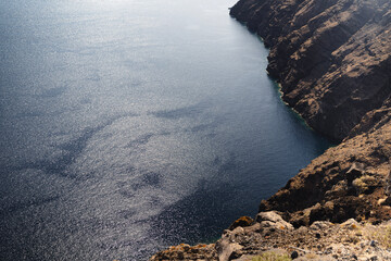 Caldera Sea and rock in, Santorini, Greece