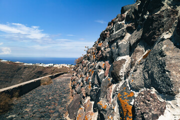 Rocks path from Imerovigli to Oia, Santorini, Greece