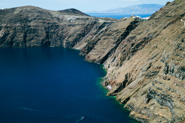 Caldera view from Imerovigli Hike to Oil, in Santorini, Greece 2022