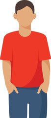 Fototapeta premium Faceless boy in standing pose