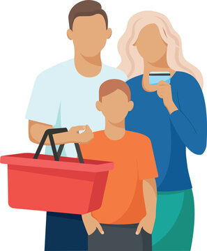 Family with kid on shopping