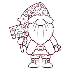 christmas cute cartoon card christmas tree santa